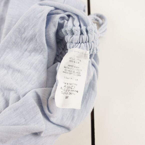 Neely Ruched Side Tie Muscle Knit Tank Top Womens Blue Cotton Modal Shirt Sz M - Picture 7 of 8